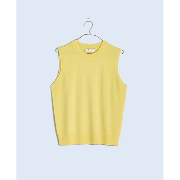 Madewell (Re)sponsible Cashmere Crewneck Sweater Vest in Heather Daffodil - Picture 1 of 7